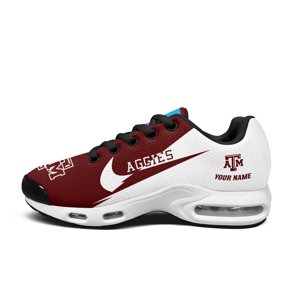 Texas A&M Aggies Personalized Name Team Logo Wings Of God Pattern TN Air Max Shoes Air Cushion Sneakers
