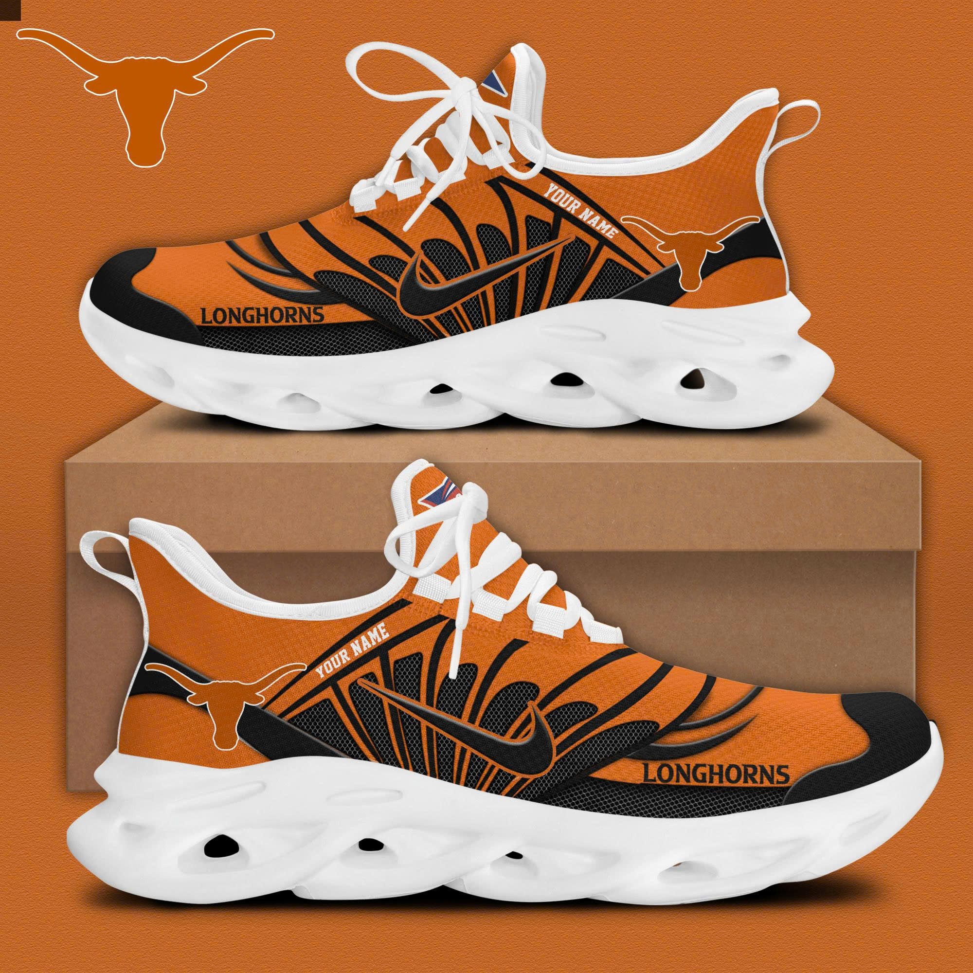 Texas Football Personalized Max Soul Shoes