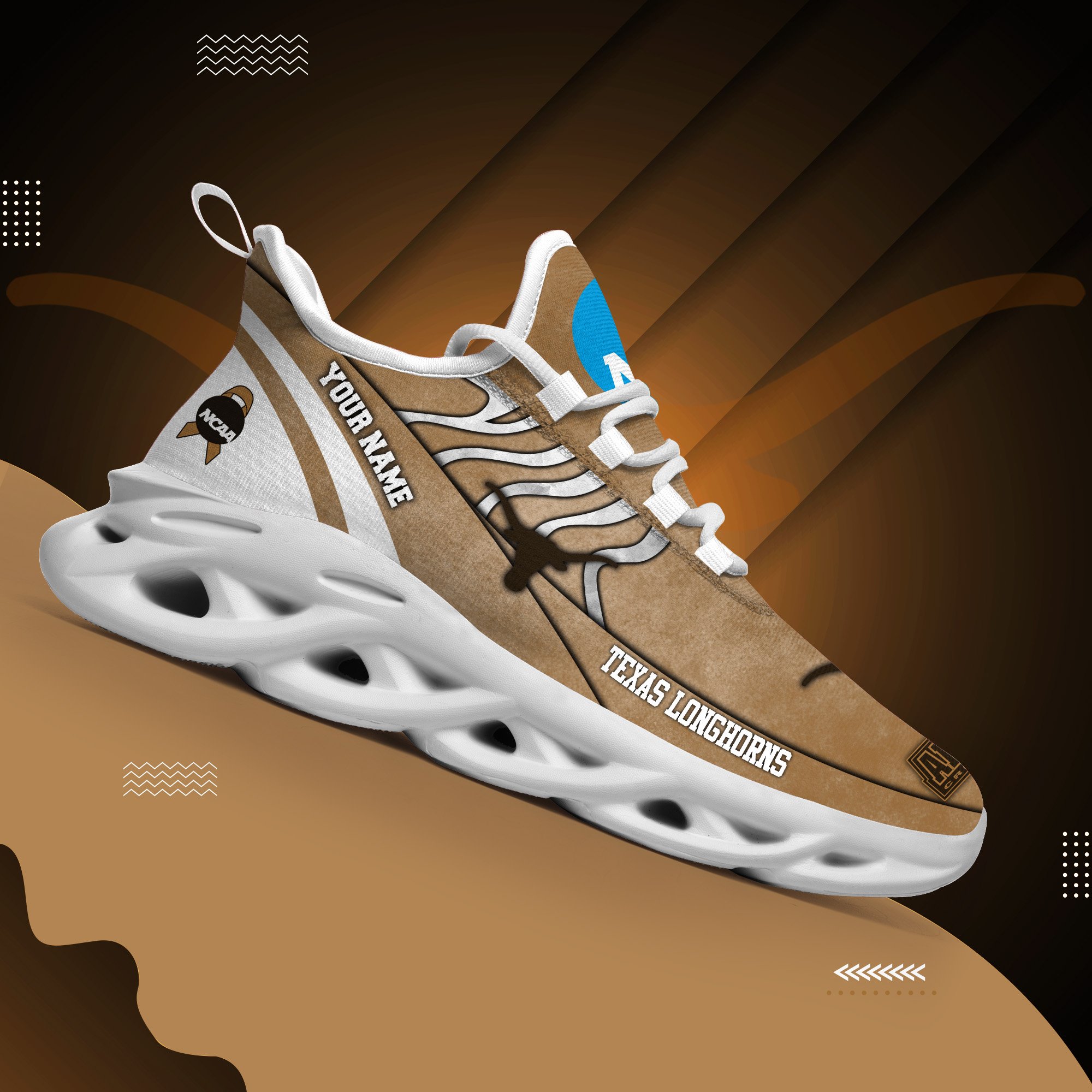 Texas Longhorns Black Max Soul Shoes 2026 Versions Custom Your Name And Number 312