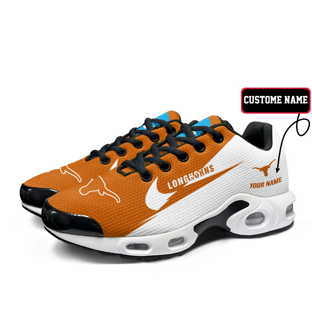 Texas Longhorns Personalized Name Team Logo Wings Of God Pattern TN Air Max Shoes Air Cushion Sneakers