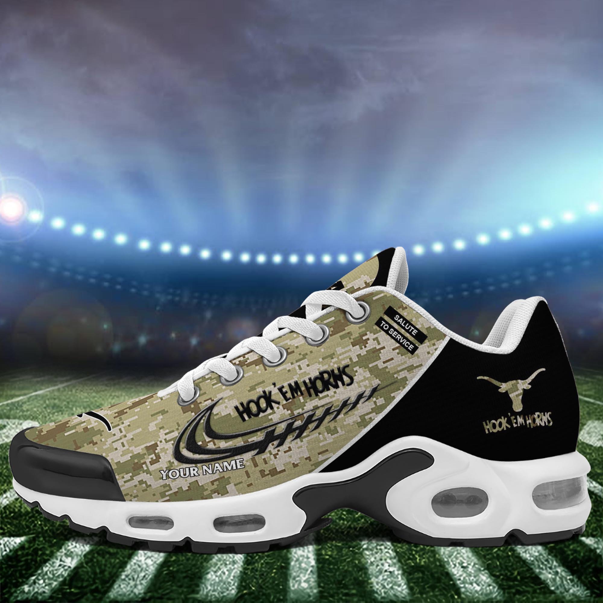 Texas Longhorns TN Shoes 2026 Version Custom Name, Camouflage Shoes, Gifts For Football Lovers PH636