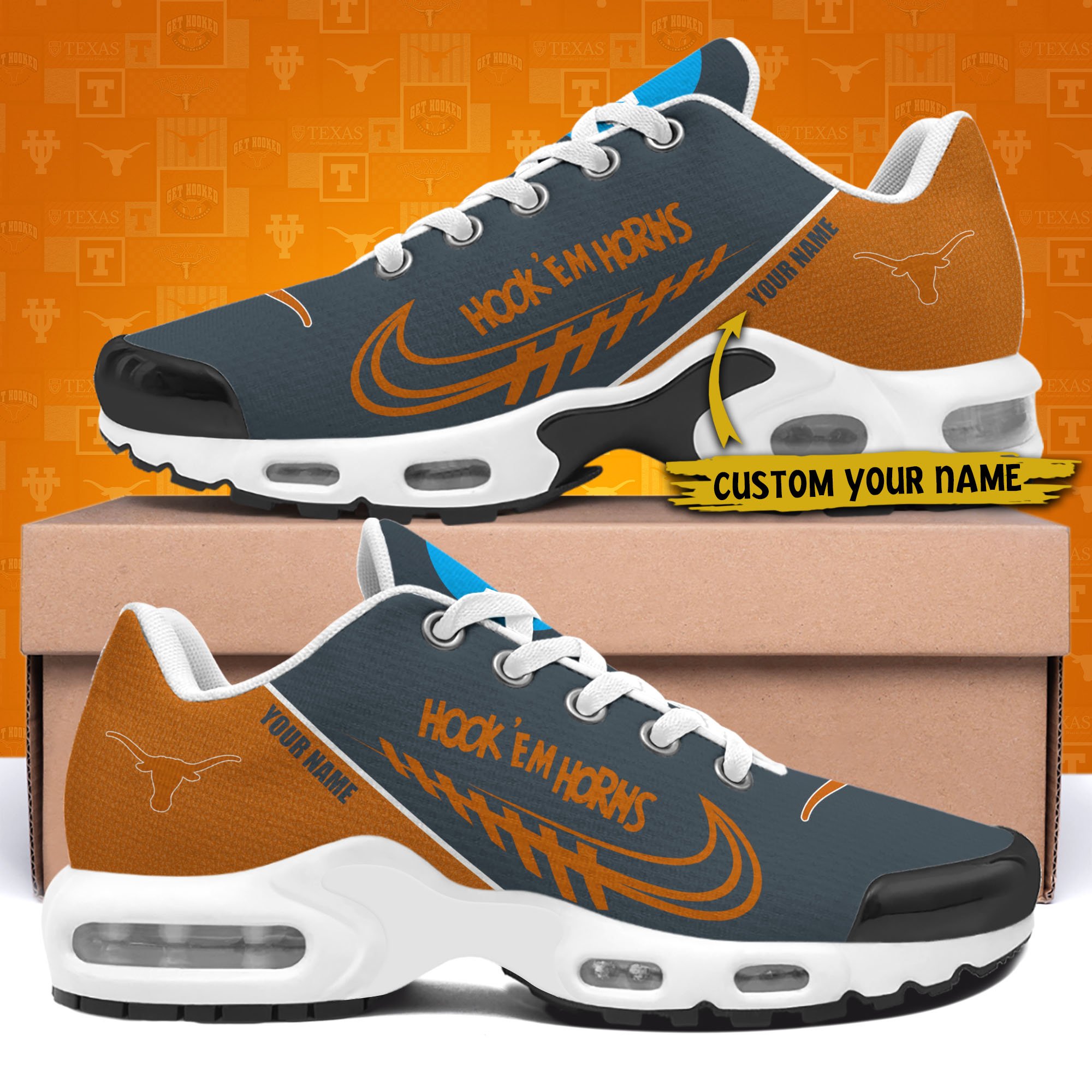 Texas Longhorns TN Shoes Custom Your Name 514