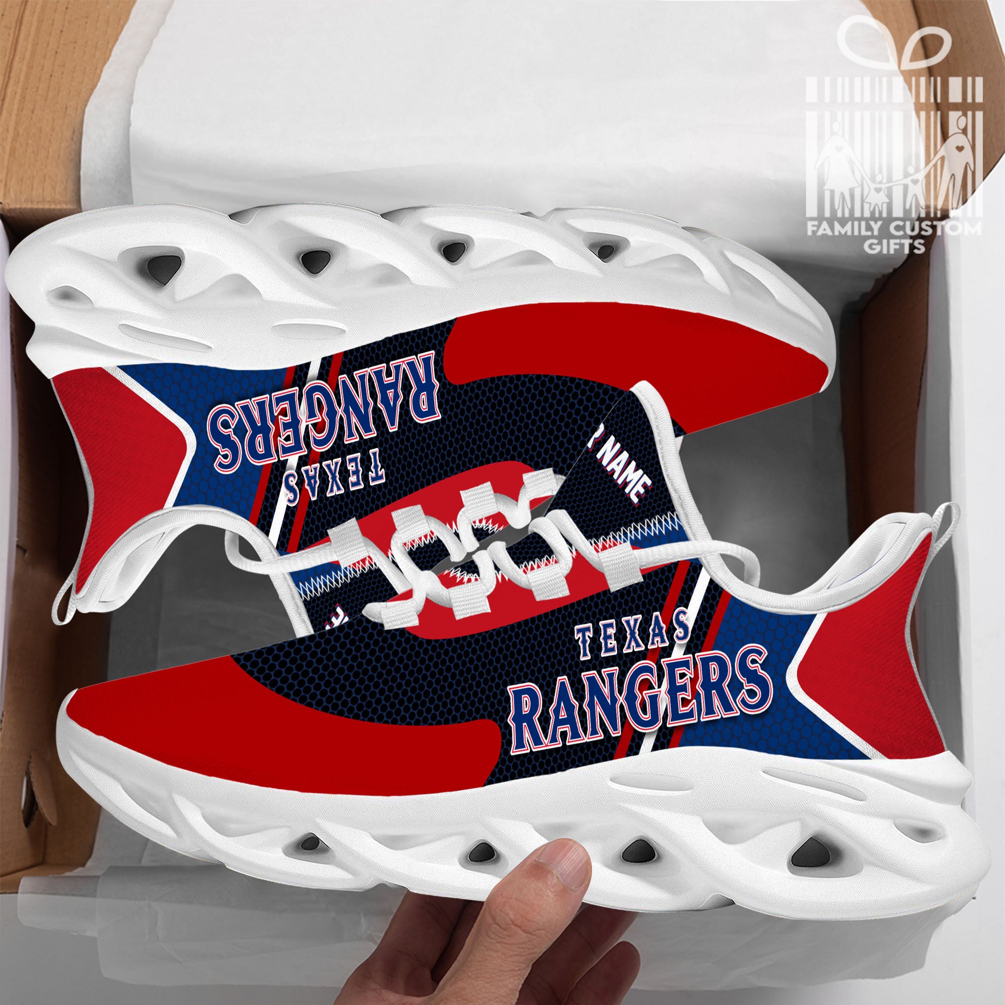 Texas Rangers Custom Baseball Personalized Max Soul Sneakers Running Sport Shoes for Men Women