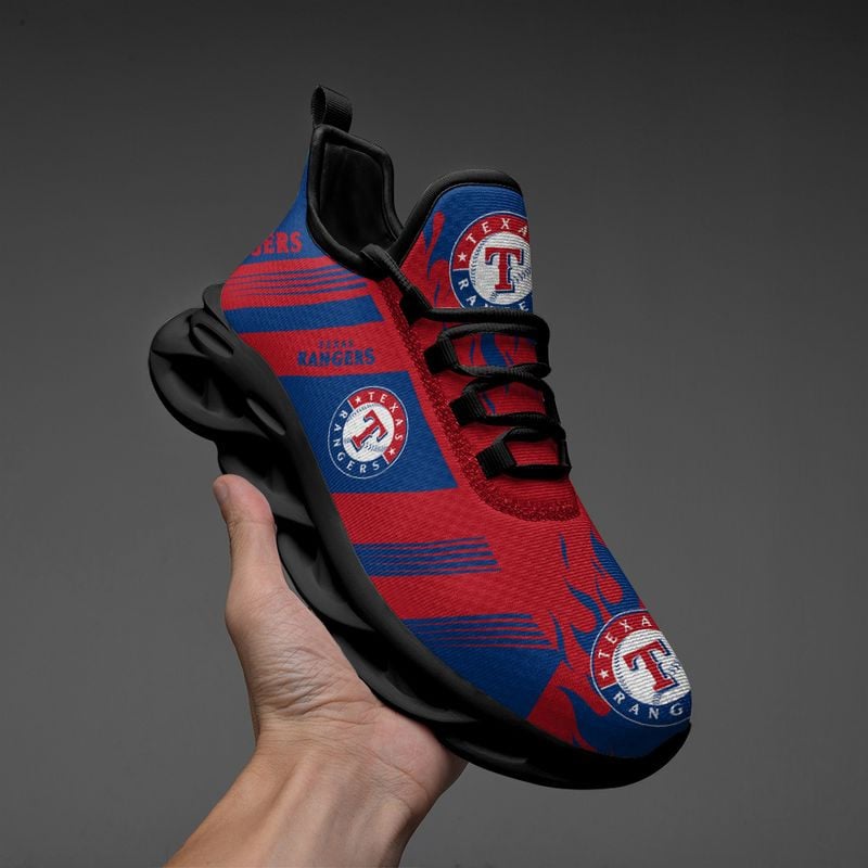 Texas Rangers Stripe and Fire Pattern Max Soul Shoes NEW019660