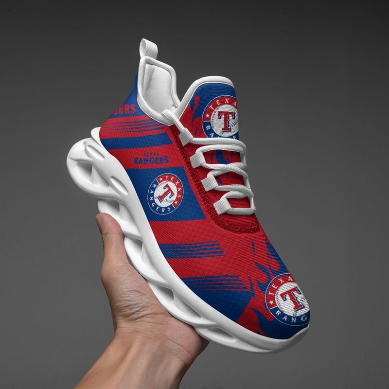 Texas Rangers Stripe and Fire Pattern Max Soul Shoes NEW019660