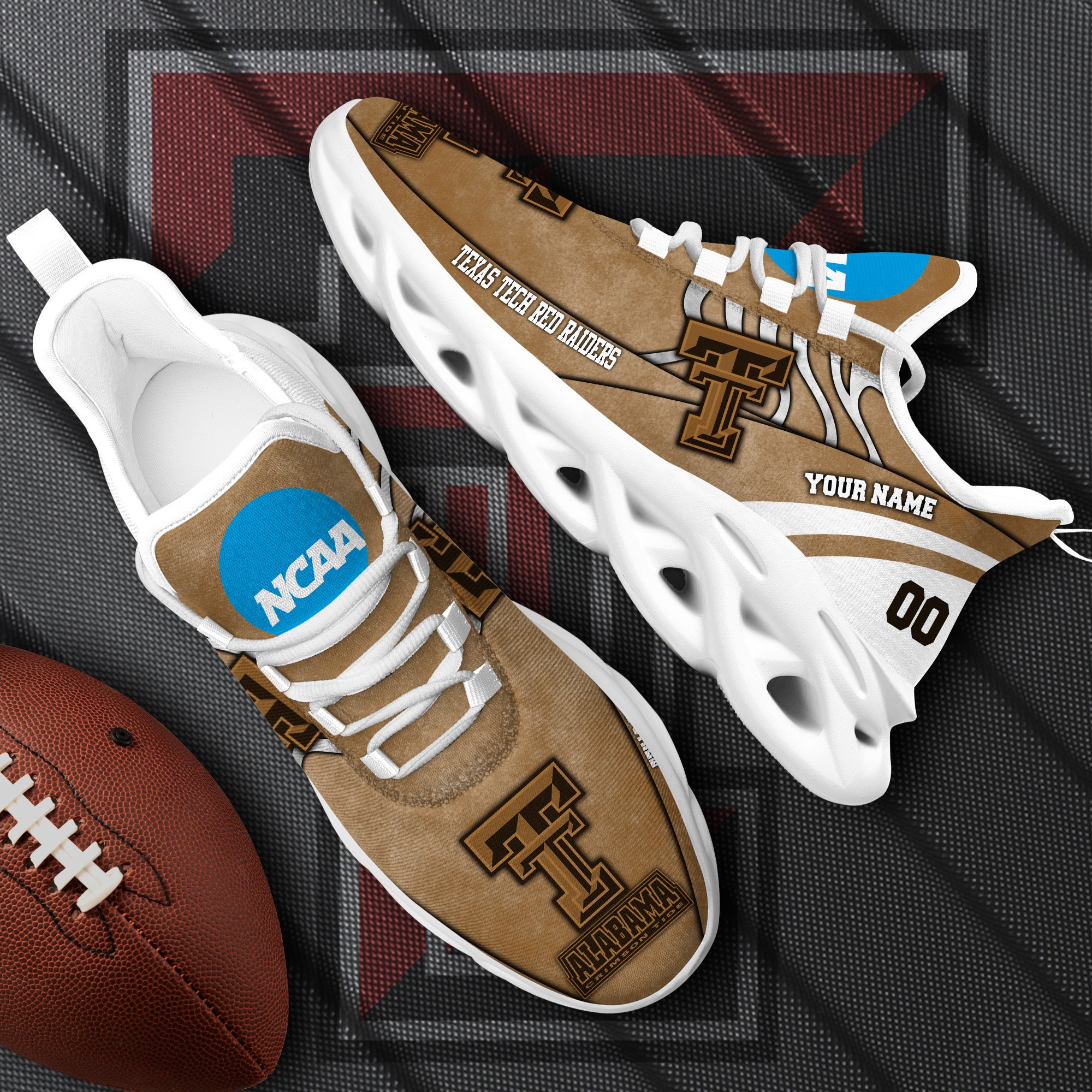 Texas Tech Red Raiders Black Max Soul Shoes 2026 Versions Custom Your Name And Number 312