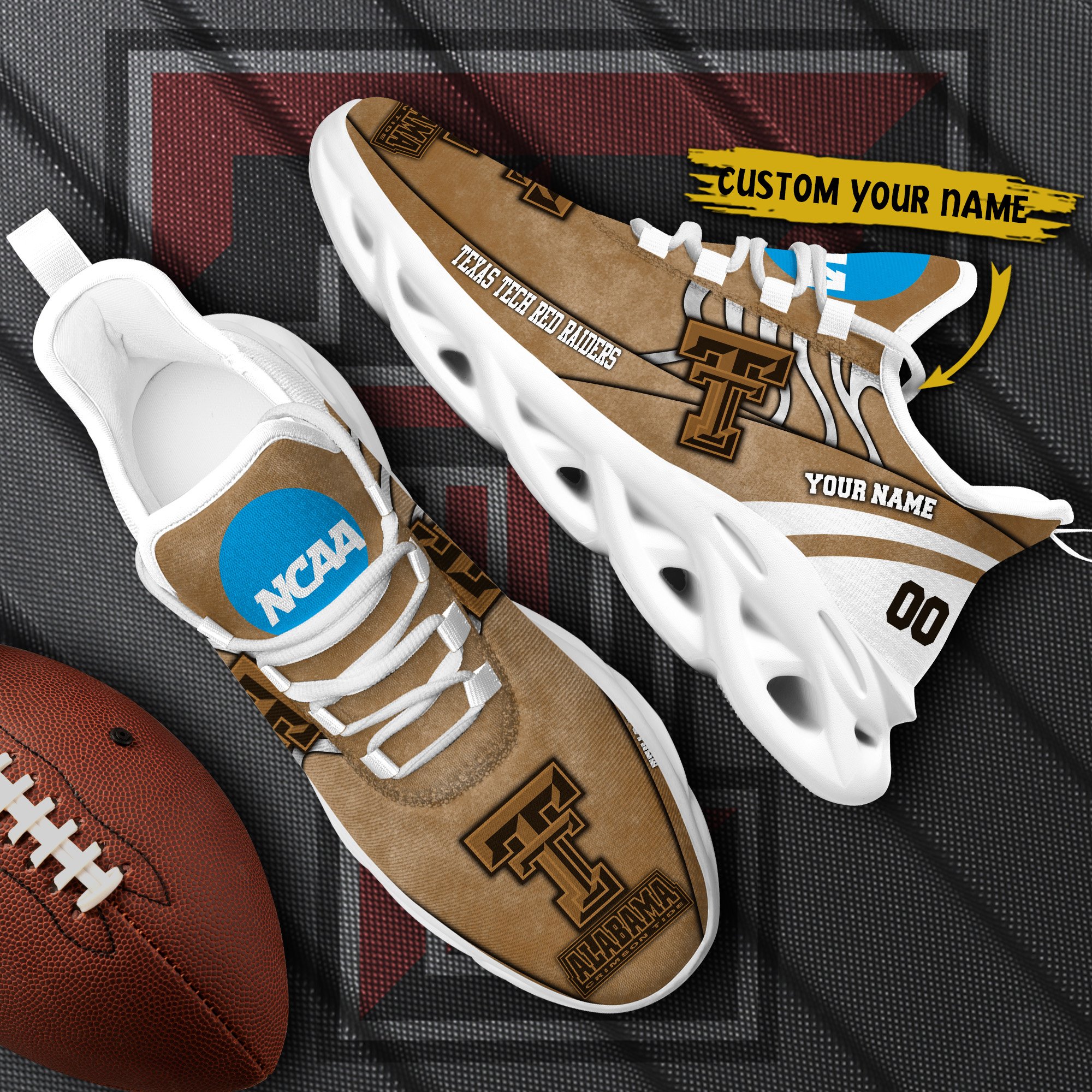 Texas Tech Red Raiders Black Max Soul Shoes 2026 Versions Custom Your Name And Number 312