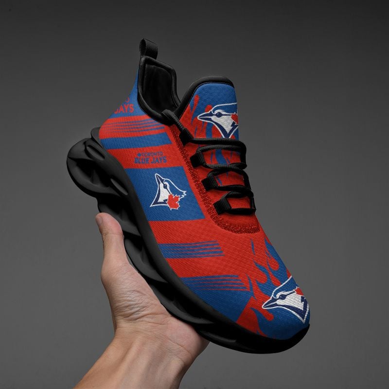 Toronto Blue Jays Stripe and Fire Pattern Max Soul Shoes NEW019661