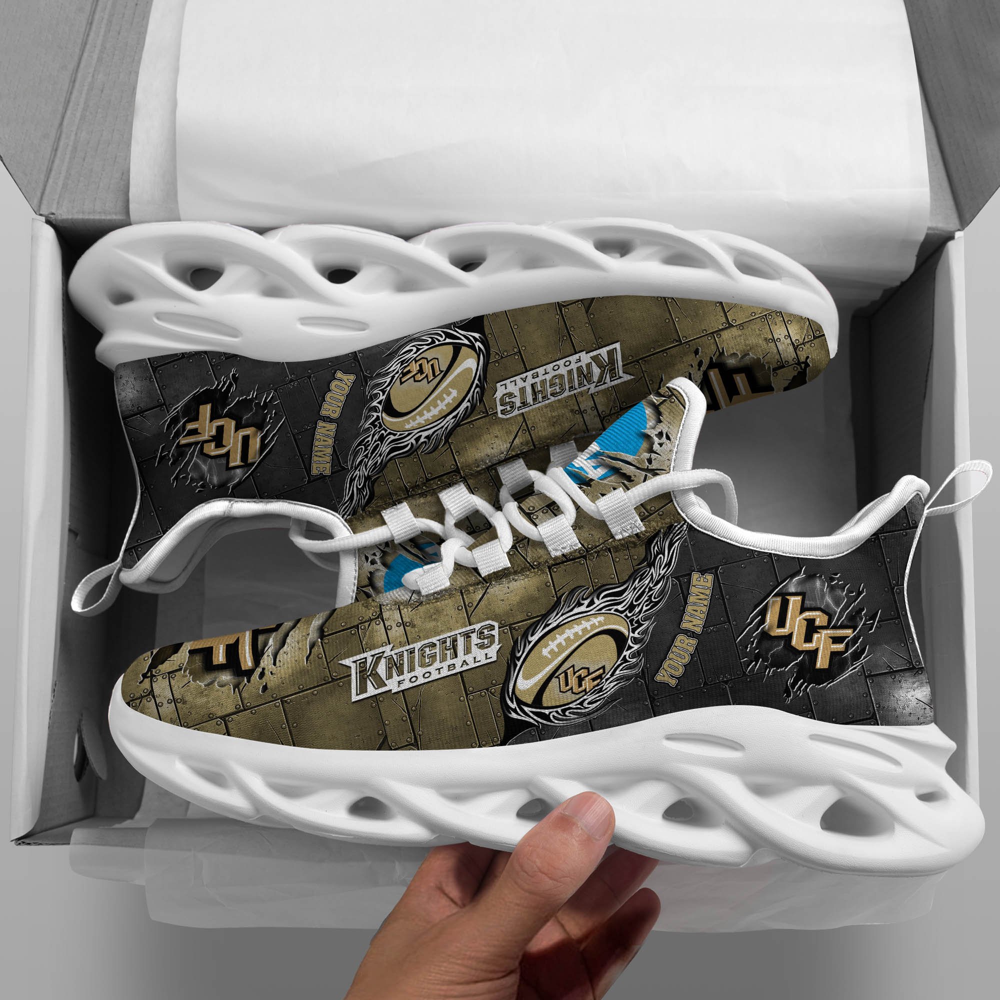 UCF Knights Black Max Soul Shoes 2026 Versions, White Max Soul Shoes Custom Your Name PH879