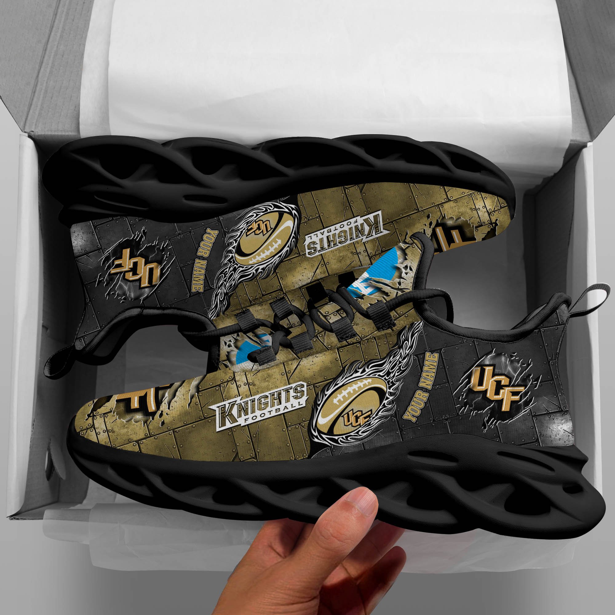 UCF Knights Black Max Soul Shoes 2026 Versions, White Max Soul Shoes Custom Your Name PH879