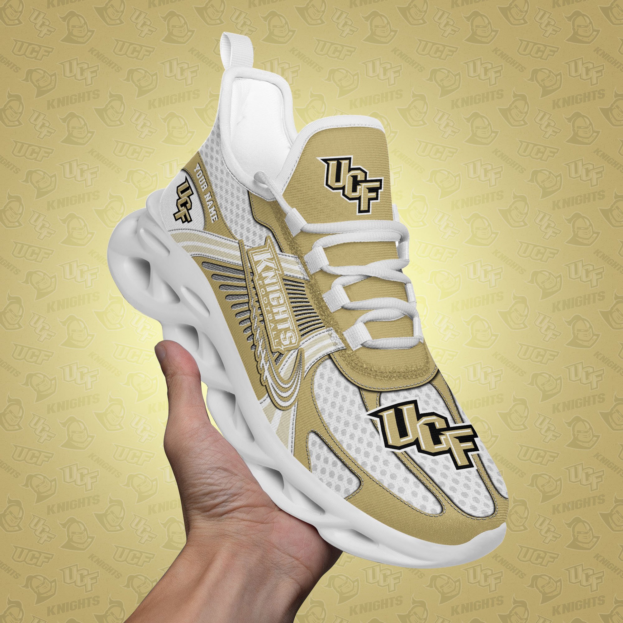 UCF Knights Clunky Sneakers Custom Your Name, Sport Sneakers, Sport Gifts For Fan, Gifts For Him