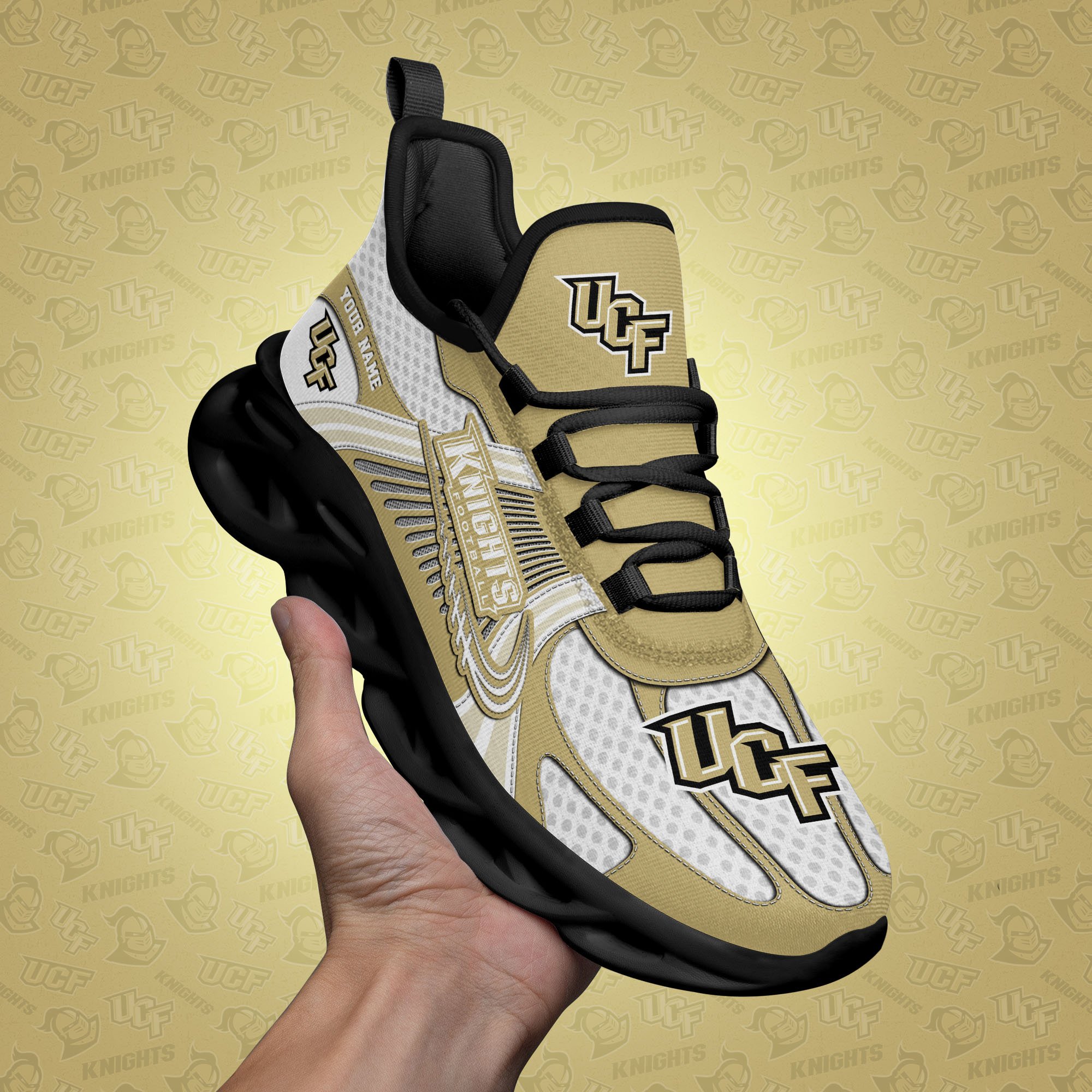 UCF Knights Clunky Sneakers Custom Your Name, Sport Sneakers, Sport Gifts For Fan, Gifts For Him