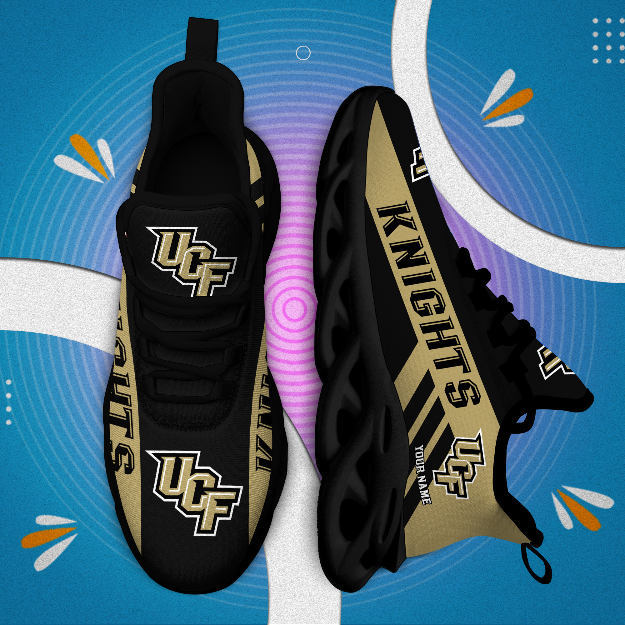 UCF Knights Custom Name PERSONALIZED MAX SOUL SHOES DS004