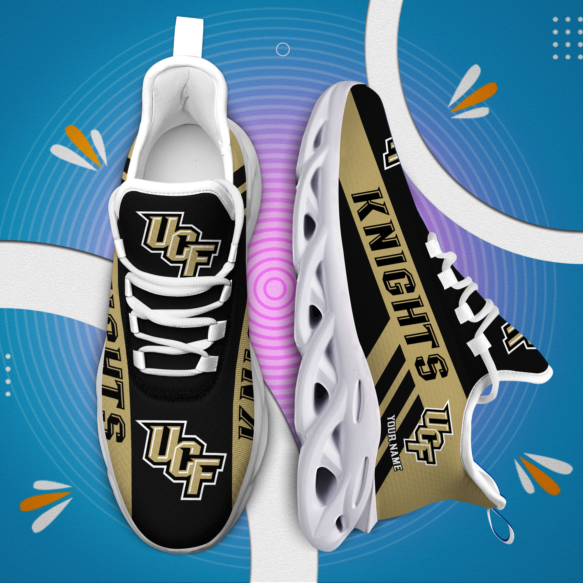 UCF Knights Custom Name PERSONALIZED MAX SOUL SHOES DS004