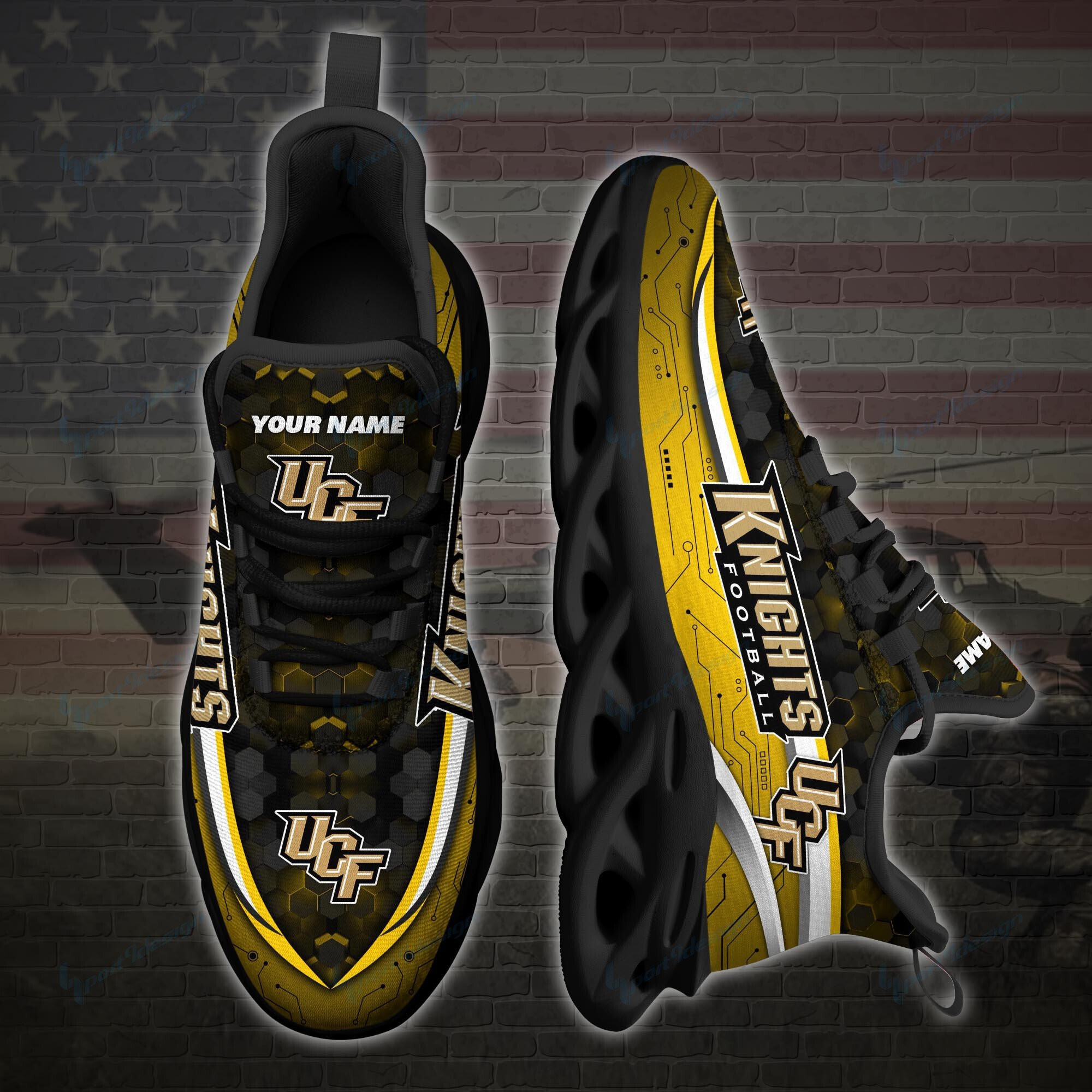 UCF Knights Personalized Max Soul YZ Running Sneakers 107