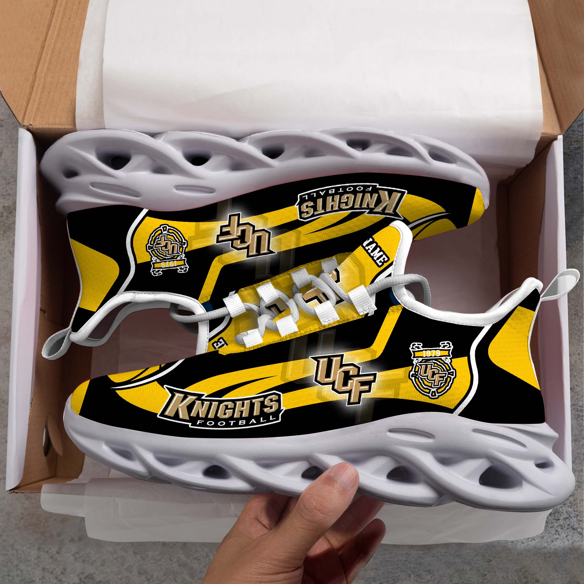 UCF Knights White C Sneakers 2026 Version Personalized Your Name 090