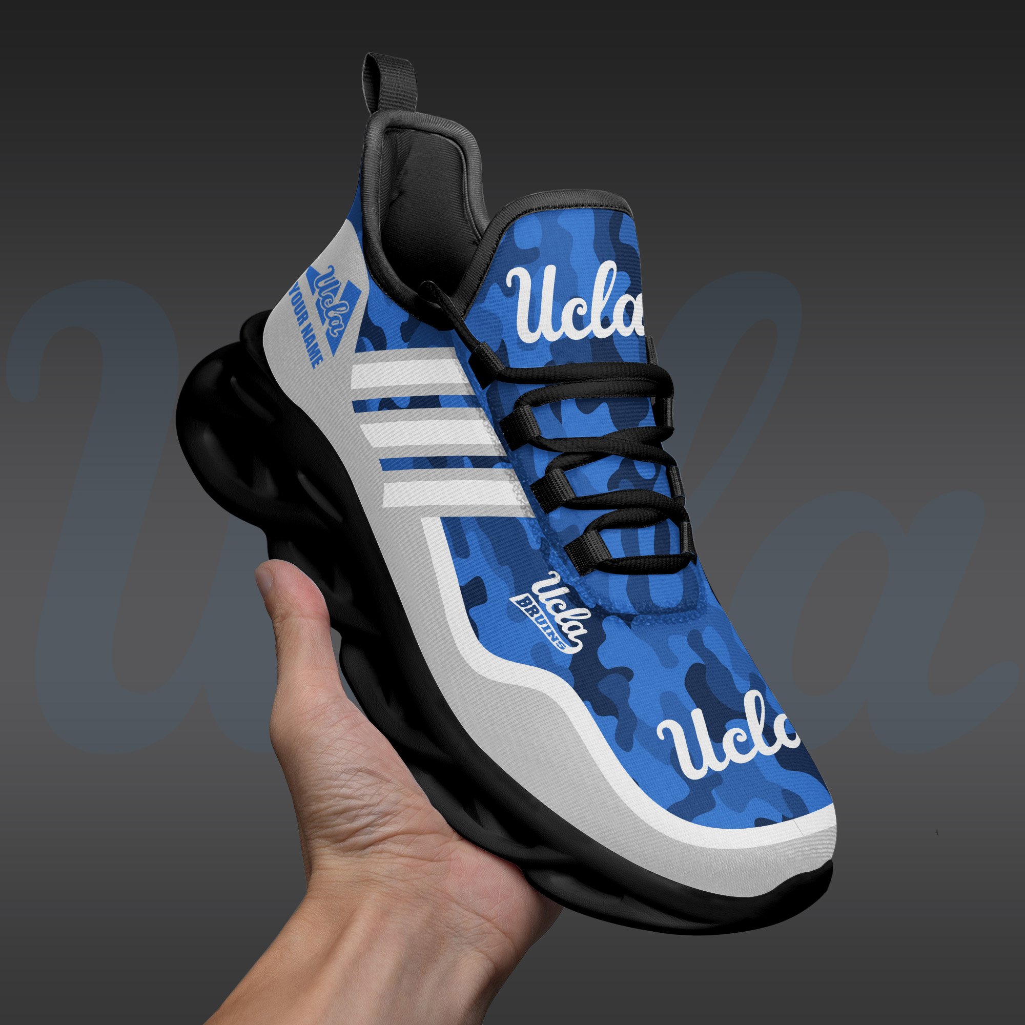 UCLA Bruins Black Max Soul Shoes 2026 Versions Custom Name 466