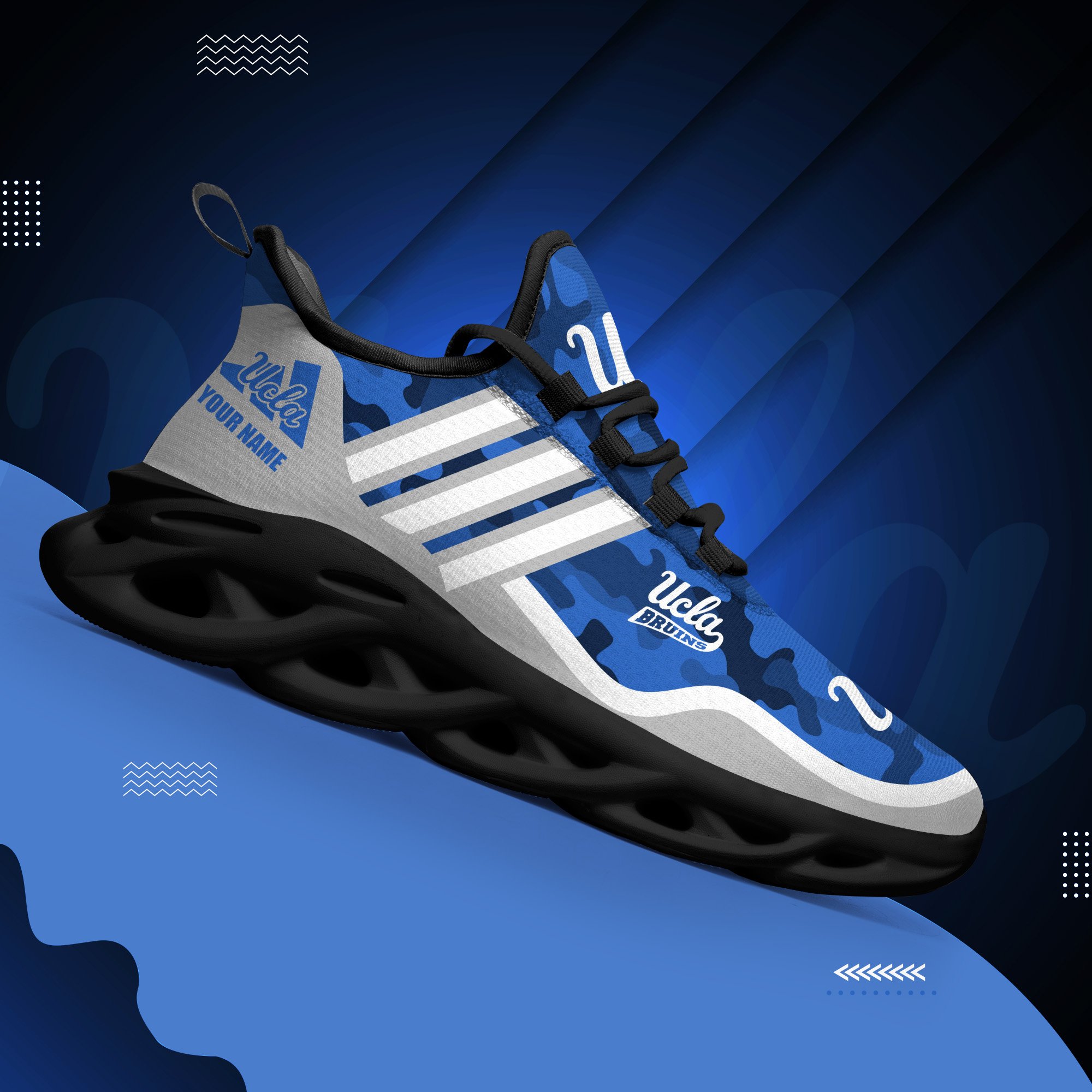 UCLA Bruins Black Max Soul Shoes 2026 Versions Custom Name 466
