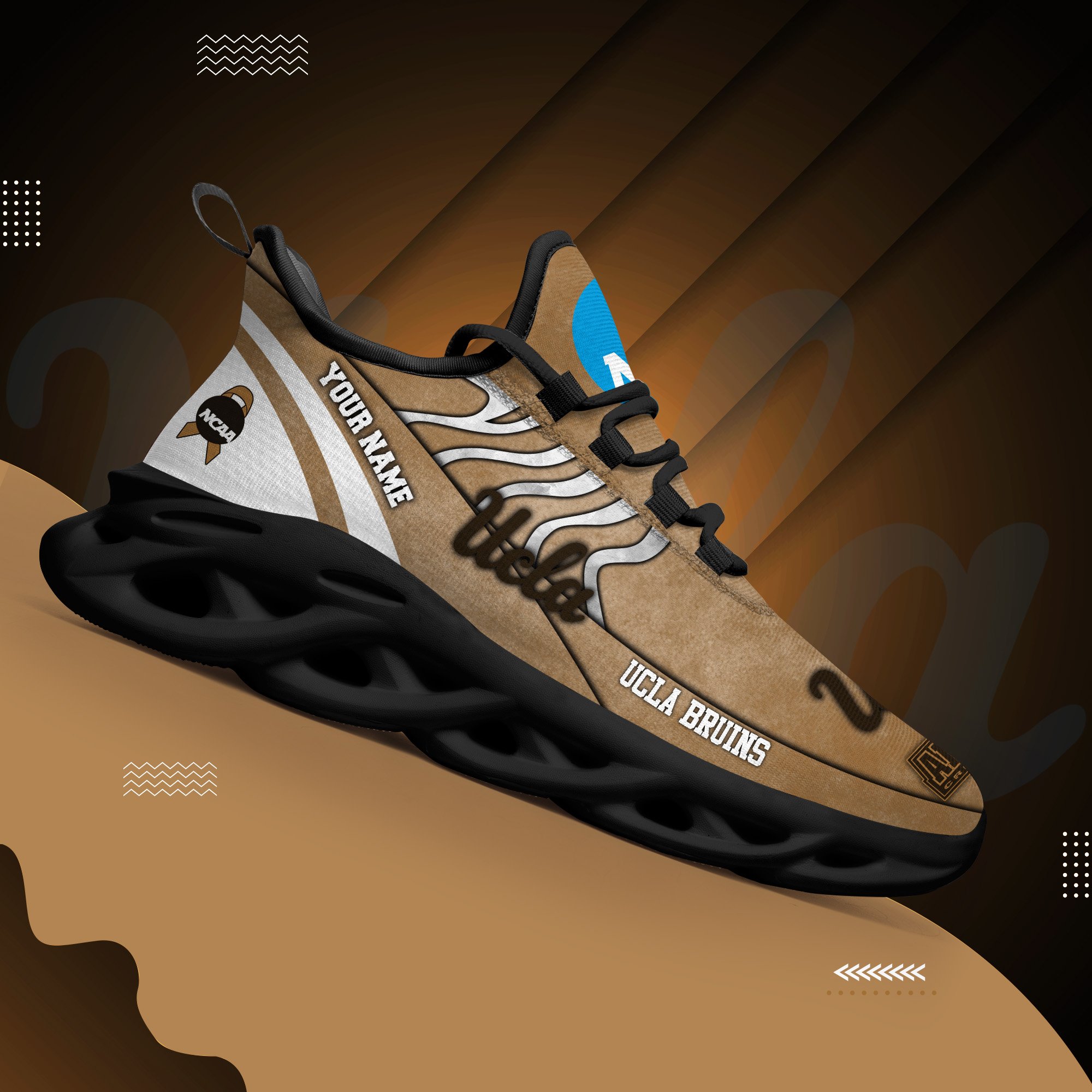 UCLA Bruins Black Max Soul Shoes 2026 Versions Custom Your Name And Number 312