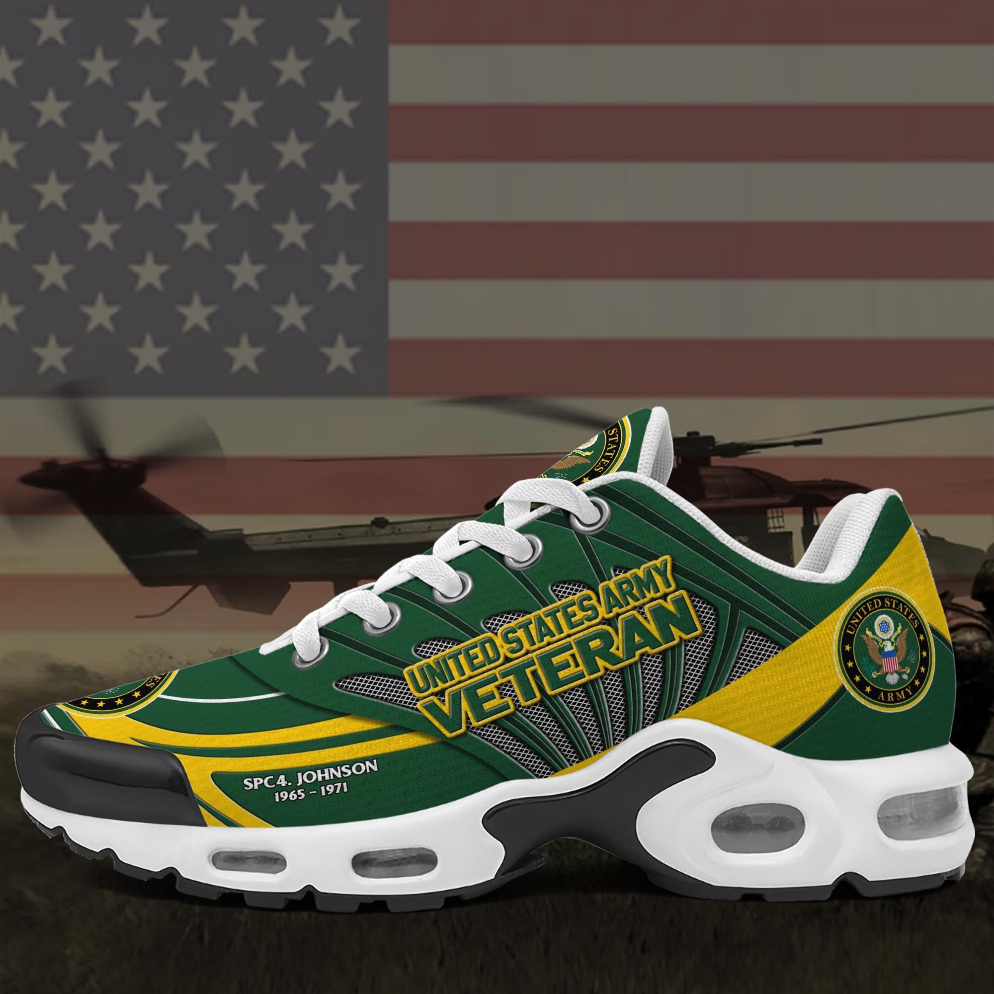 US Army TN Shoes Custom Name And Year, Military Veteran Shoes, Military Gifts PH406