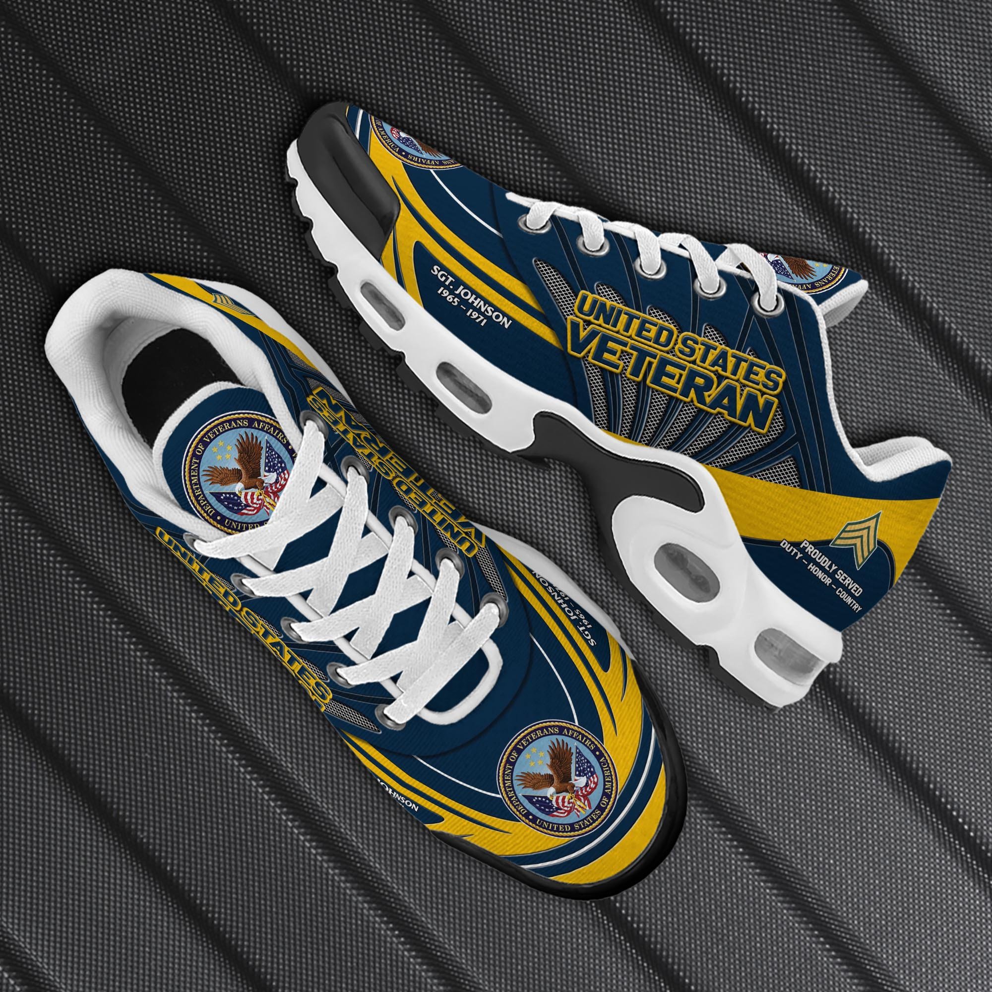 US Veteran TN Shoes Custom Name, Rank And Year, Military Shoes, Military Gifts PH475