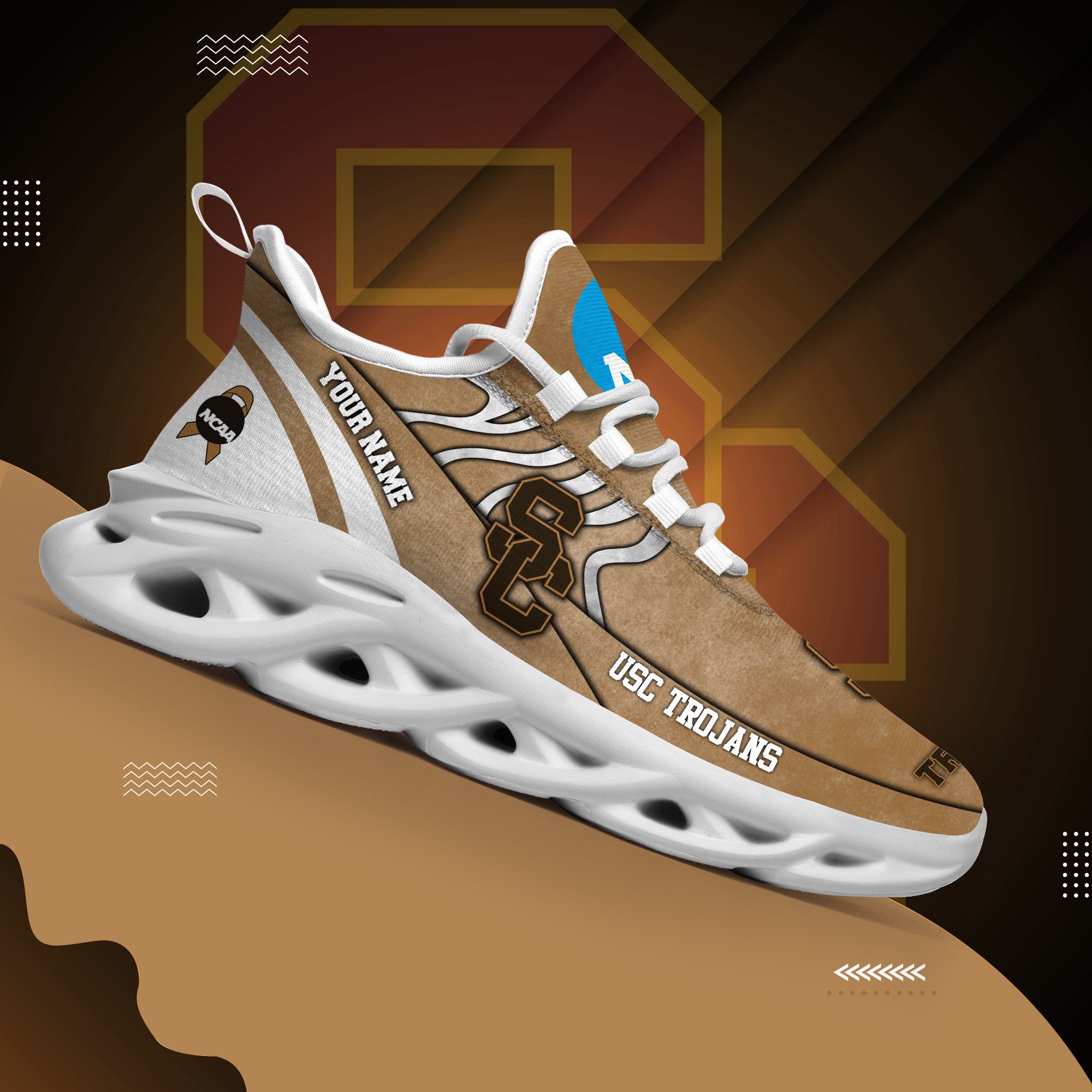 USC Trojans Black Max Soul Shoes 2026 Versions Custom Your Name And Number 312