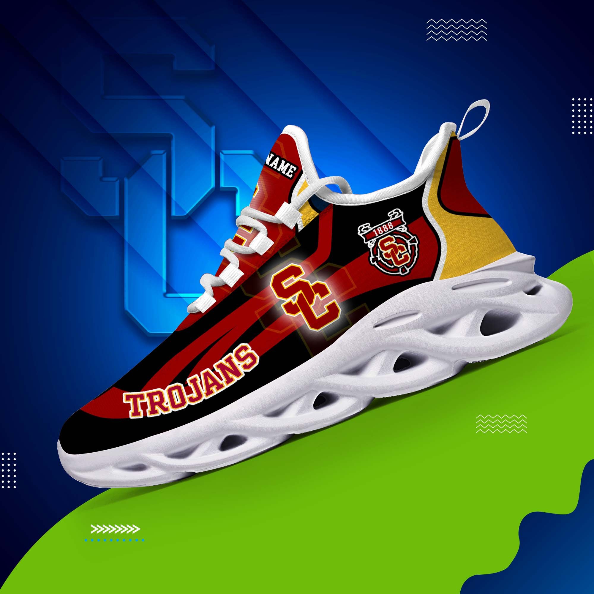 USC Trojans White C Sneakers 2026 Version Personalized Your Name 090