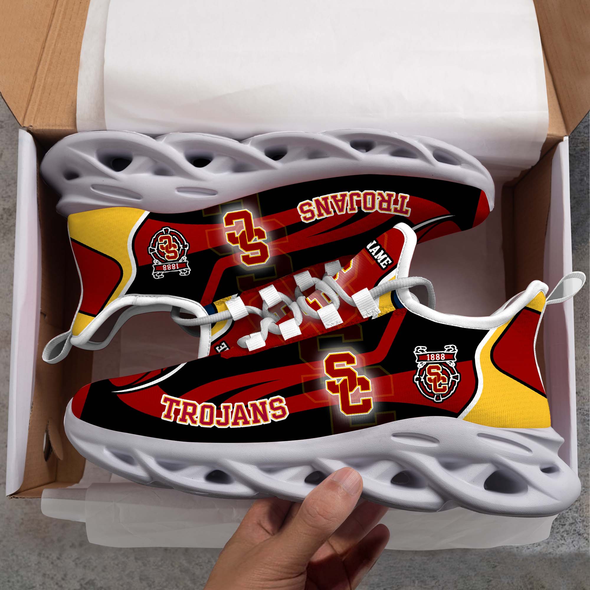 USC Trojans White C Sneakers 2026 Version Personalized Your Name 090