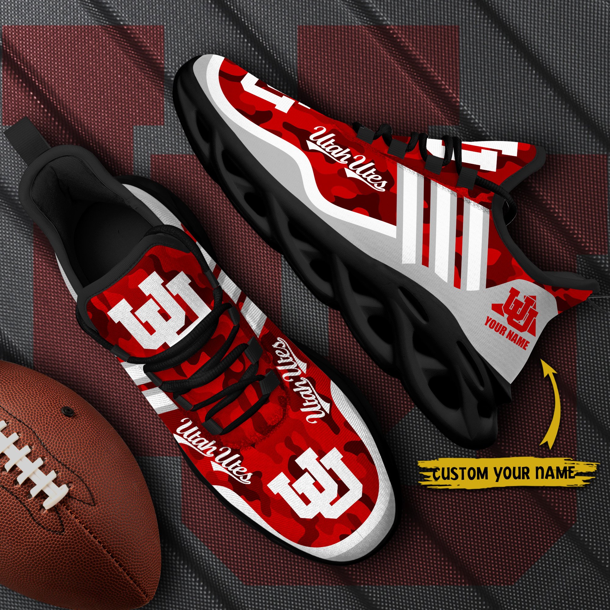 Utah Utes Black Max Soul Shoes 2026 Versions Custom Name 466