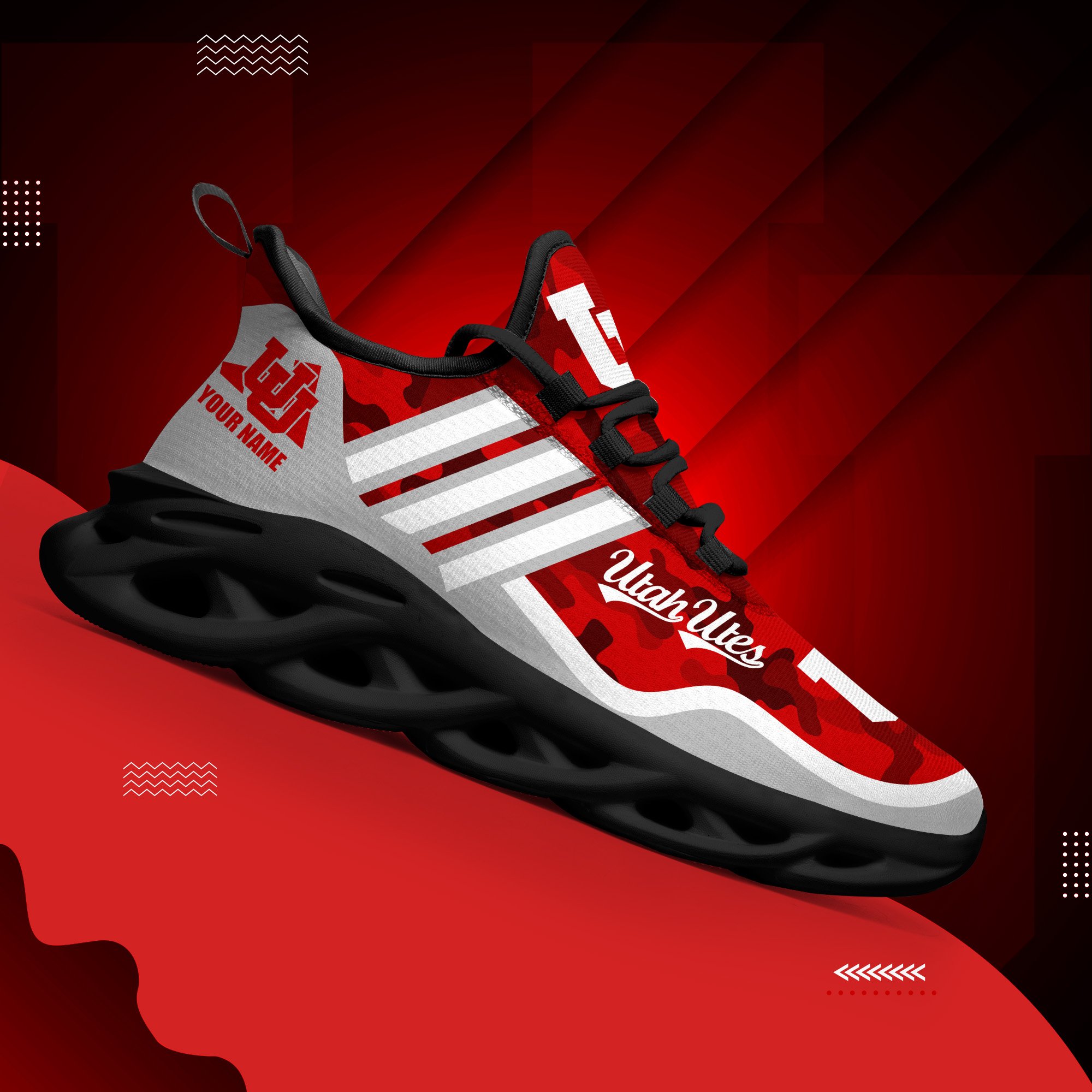 Utah Utes Black Max Soul Shoes 2026 Versions Custom Name 466