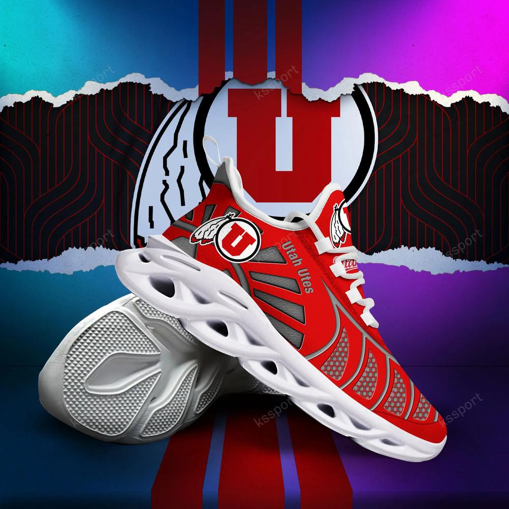 Utah Utes Max Soul Clunky, Black And White Running Shoes
