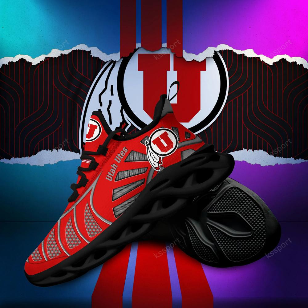 Utah Utes Max Soul Clunky, Black And White Running Shoes