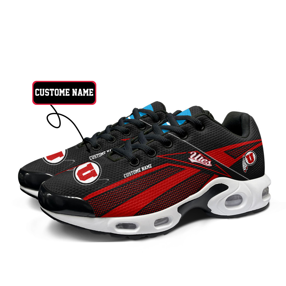 Utah Utes Personalized Name Team Colors Supersonic Line Pattern TN Shoes Air Cushion Sneakers