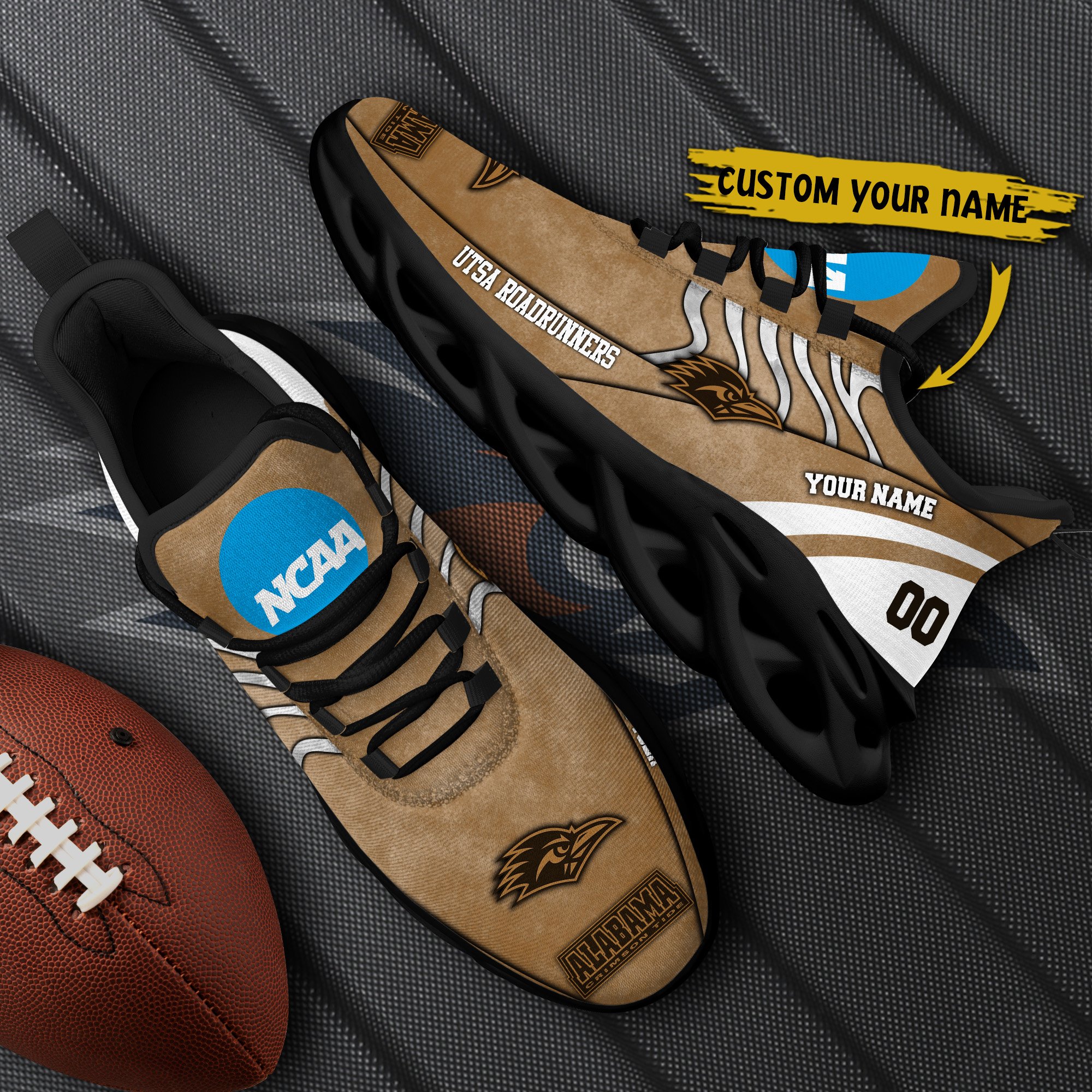 UTSA Roadrunners Black Max Soul Shoes 2026 Versions Custom Your Name And Number 312