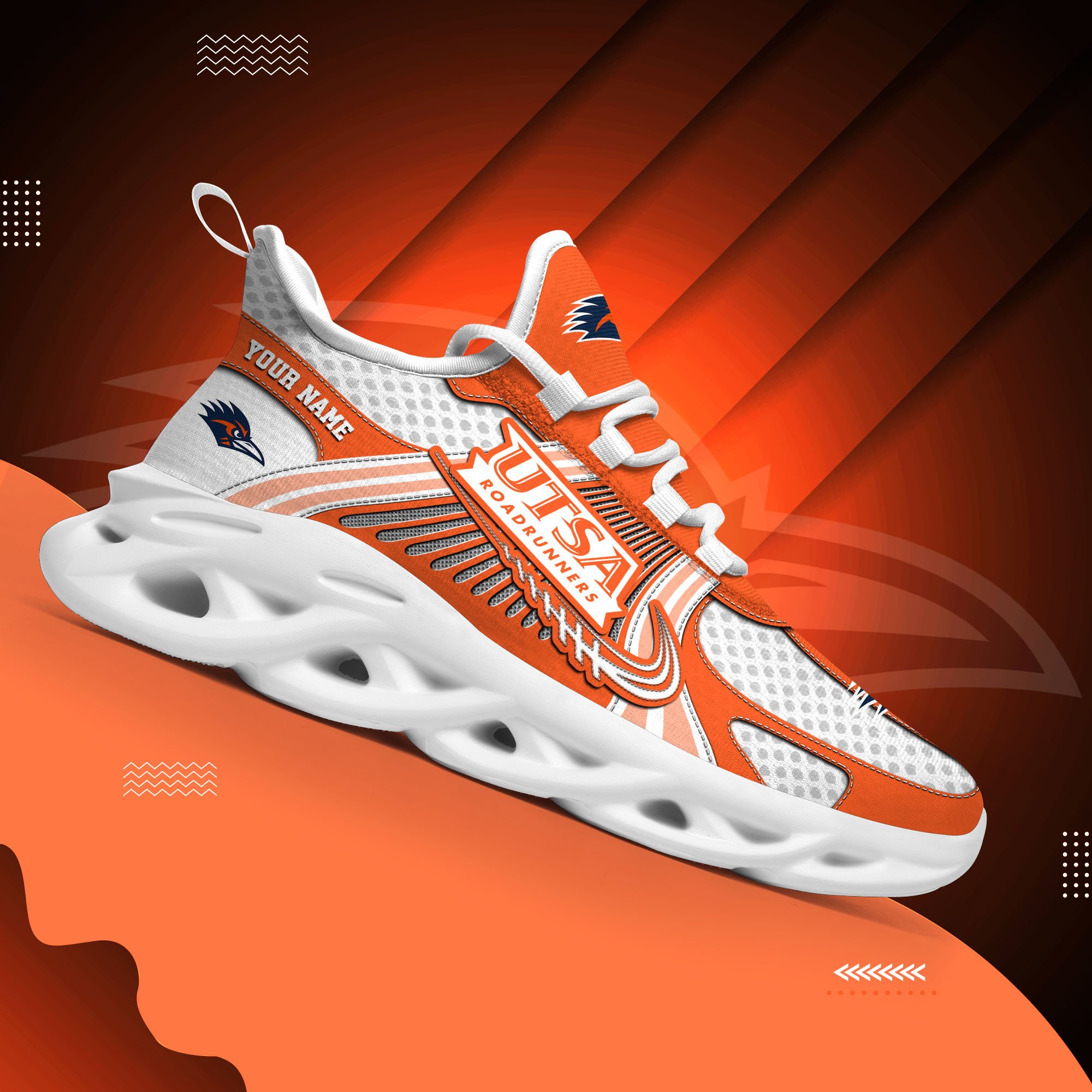 UTSA Roadrunners Clunky Sneakers Custom Your Name, Sport Sneakers, Sport Gifts For Fan, Gifts For Him
