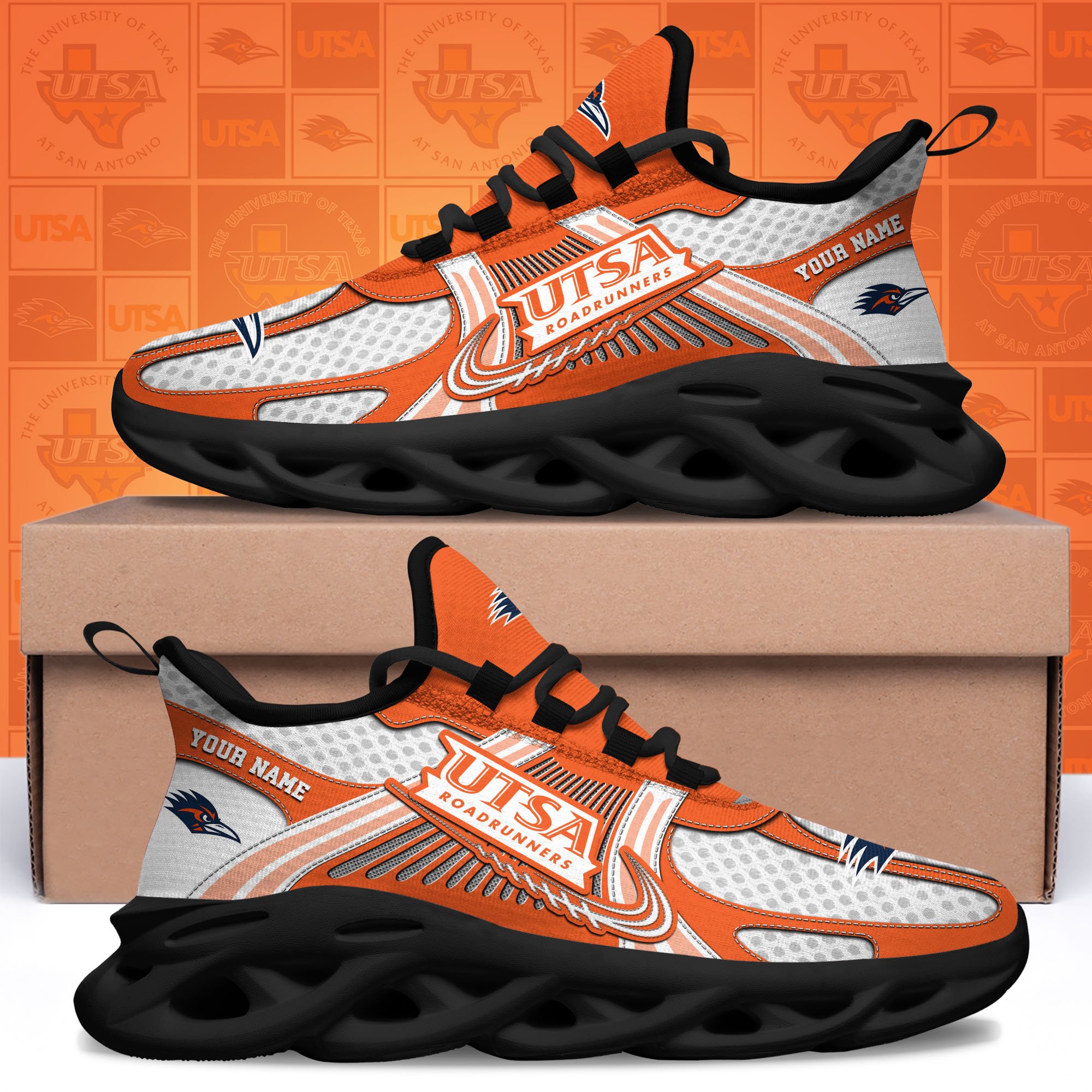 UTSA Roadrunners Clunky Sneakers Custom Your Name, Sport Sneakers, Sport Gifts For Fan, Gifts For Him