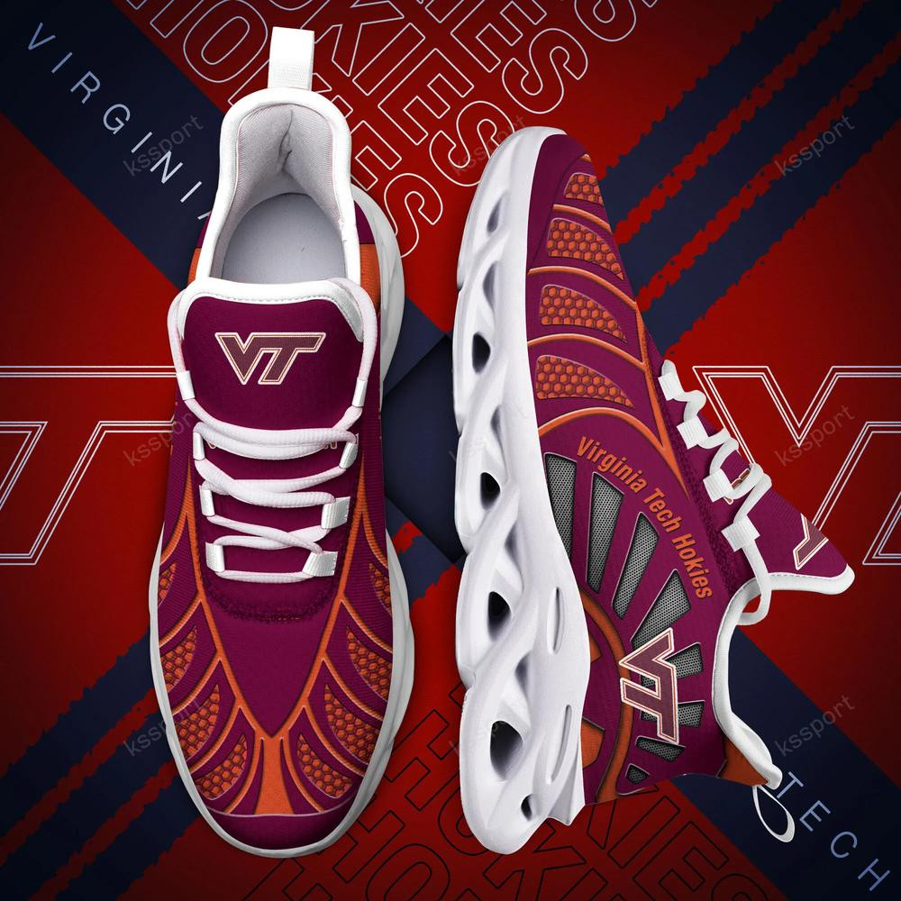 Virginia Tech Hokies Max Soul Clunky, Black And White Running Shoes
