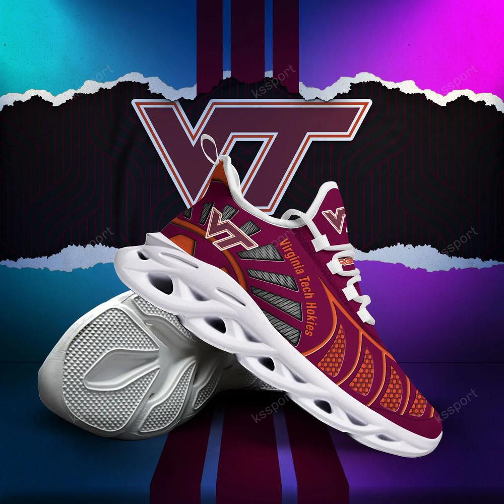 Virginia Tech Hokies Max Soul Clunky, Black And White Running Shoes