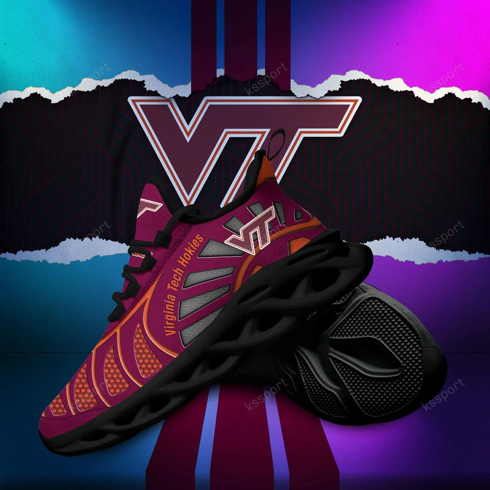 Virginia Tech Hokies Max Soul Clunky, Black And White Running Shoes