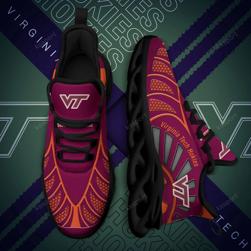 Virginia Tech Hokies Max Soul Clunky, Black And White Running Shoes