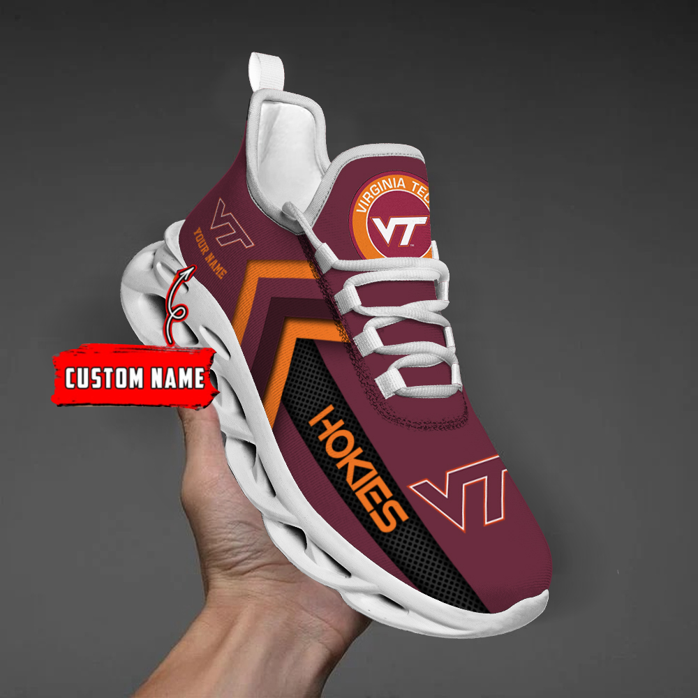 Virginia Tech Hokies Personalized Custom Name Max Soul Shoes DS003