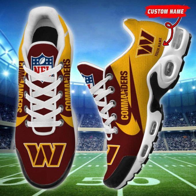 Washington Commanders Big Logo Custom Name Air Max Shoes Air Cushion Sneakers