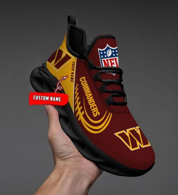 Washington Commanders Black Max Soul Shoes 2026 Versions Custom Name 630