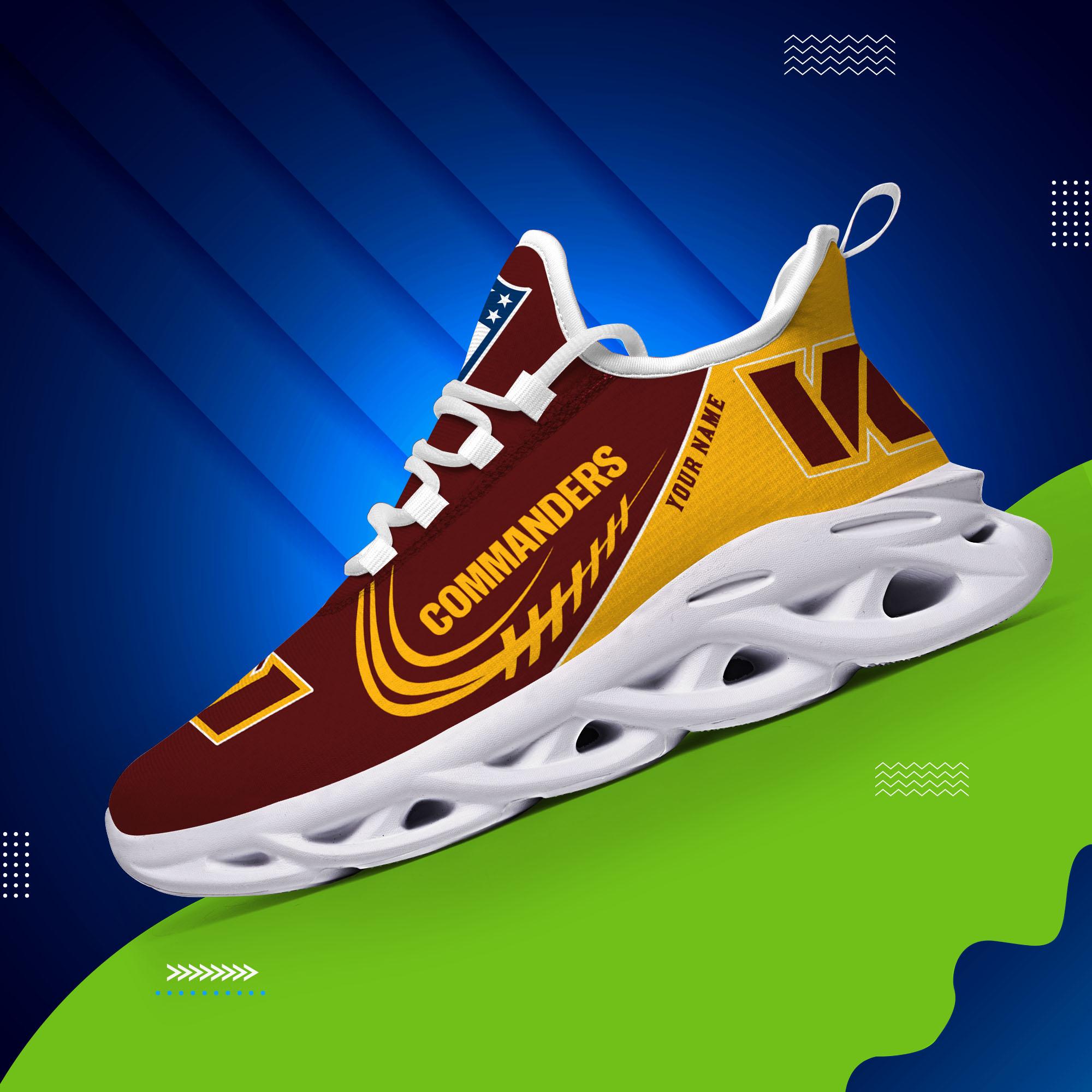 Washington Commanders Black Max Soul Shoes 2026 Versions Custom Name 630