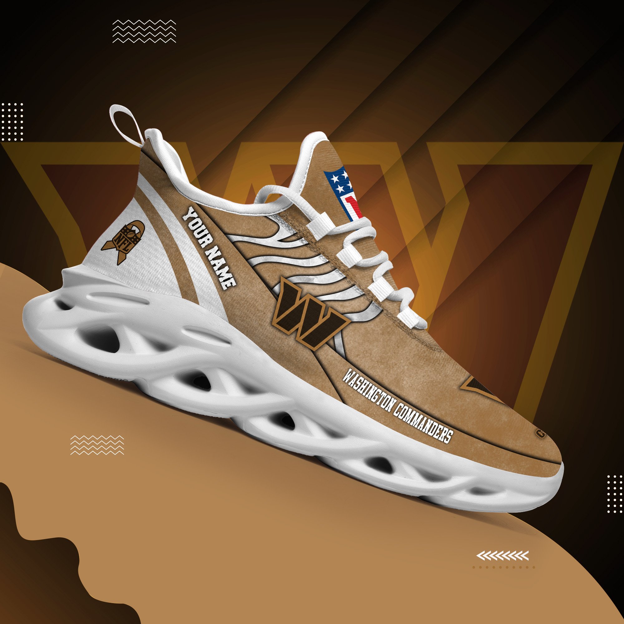 Washington Commanders Black Max Soul Shoes 2026 Versions Custom Your Name And Number 264