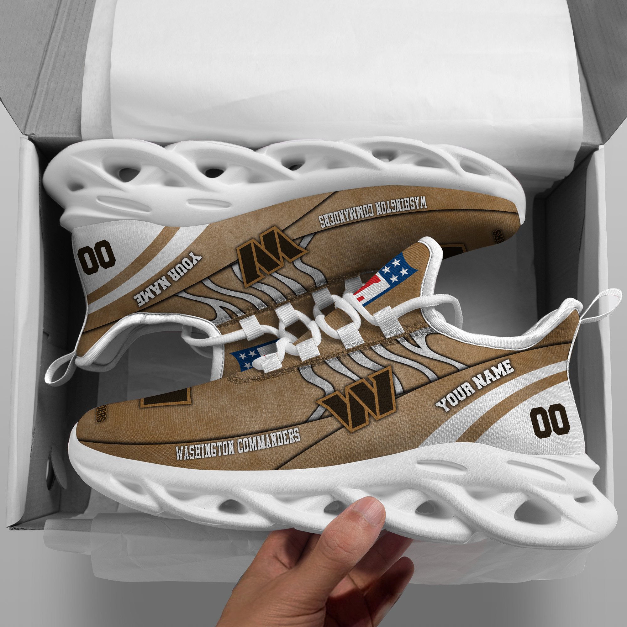 Washington Commanders Black Max Soul Shoes 2026 Versions Custom Your Name And Number 264