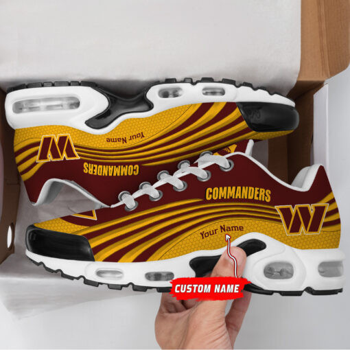 Washington Commanders Personalized Name Team Colors Wave Lines TN Shoes Air Cushion Sneakers