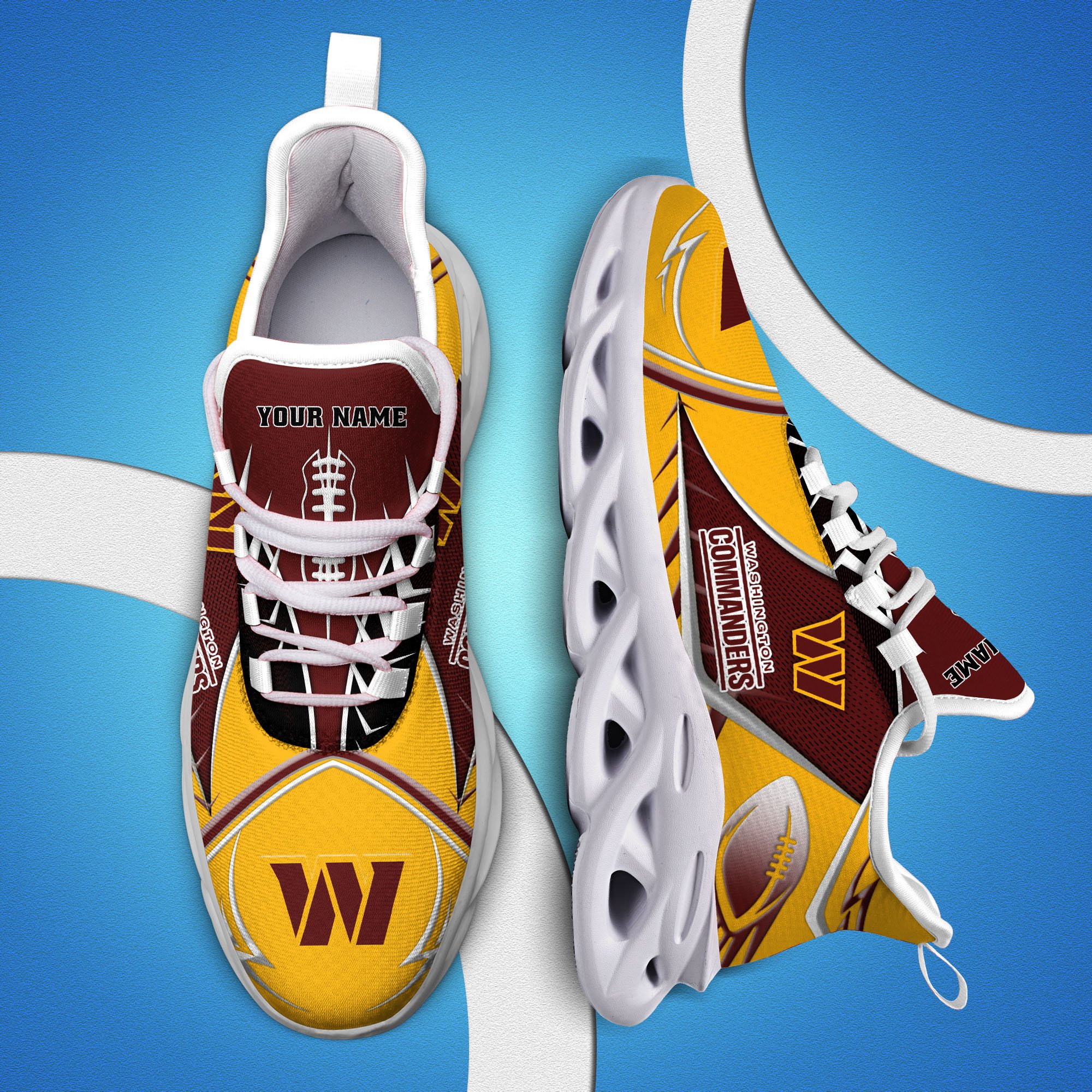 Washington Commanders Sport White C Sneakers 2026 Version Personalized Your Name 528