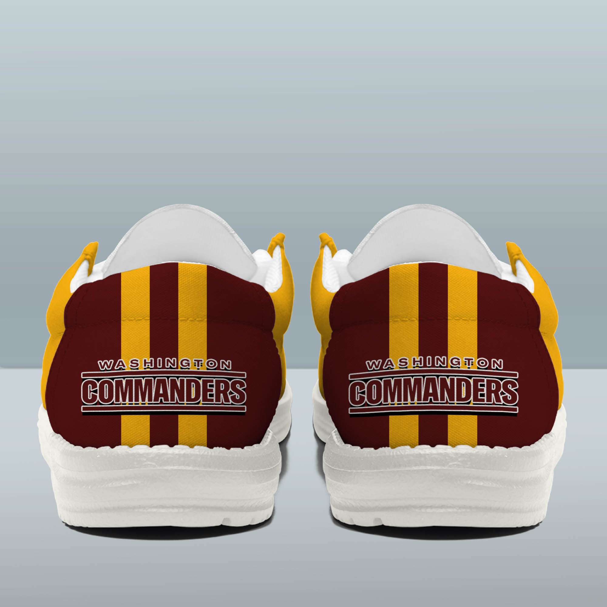 Washington Commanders Team White Canvas Loafer Shoes Personalized Your Name