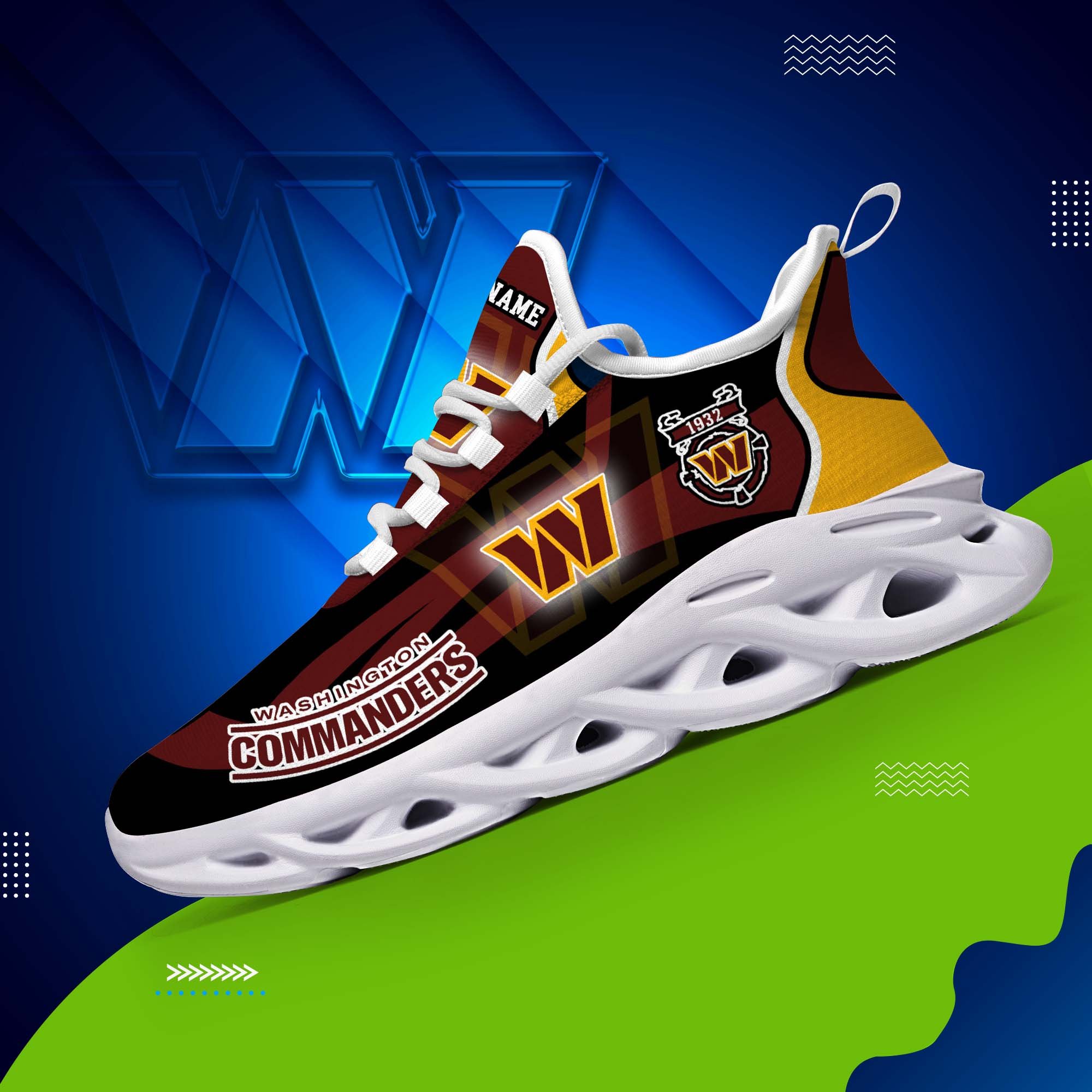 Washington Commanders White C Sneakers 2026 Version Personalized Your Name 090